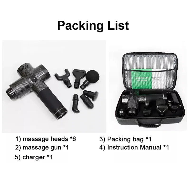 Fascial Massage Gun Electric Percussion Pistol Massager for Deep Tissue Pain Relief and Muscle Relaxation