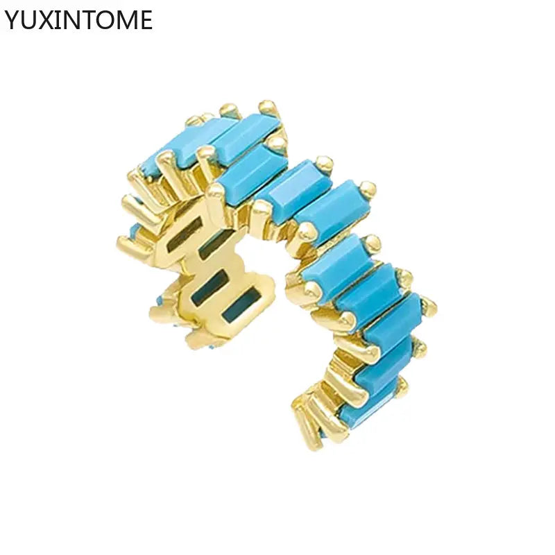1PC Pave Color Crystal Ear Cuff Adjustable Gold Clip Jewelry