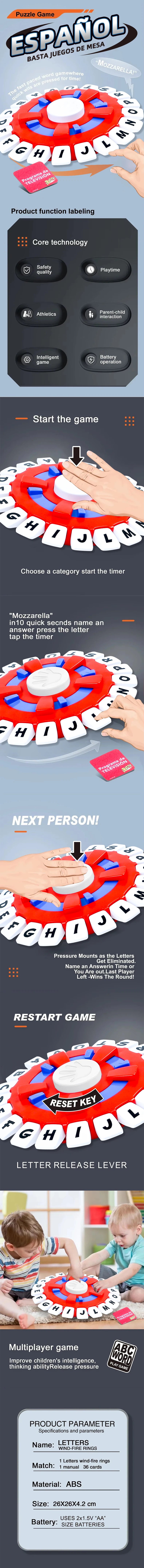 Spanish Basta Game Fast-Paced Family Letter Game for Learning