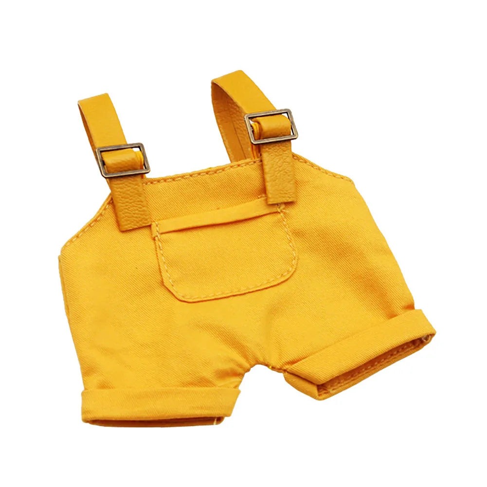 17cm Mini Doll's Clothes Outfit Accessories For Labubu V1 V2 Striped Overalls Hats Glasses Shoes Gift Set