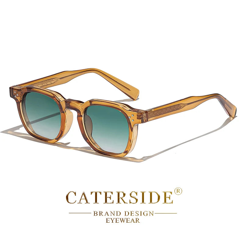 CATERSIDE Retro Punk Small Frame Sunglasses for Men and Women