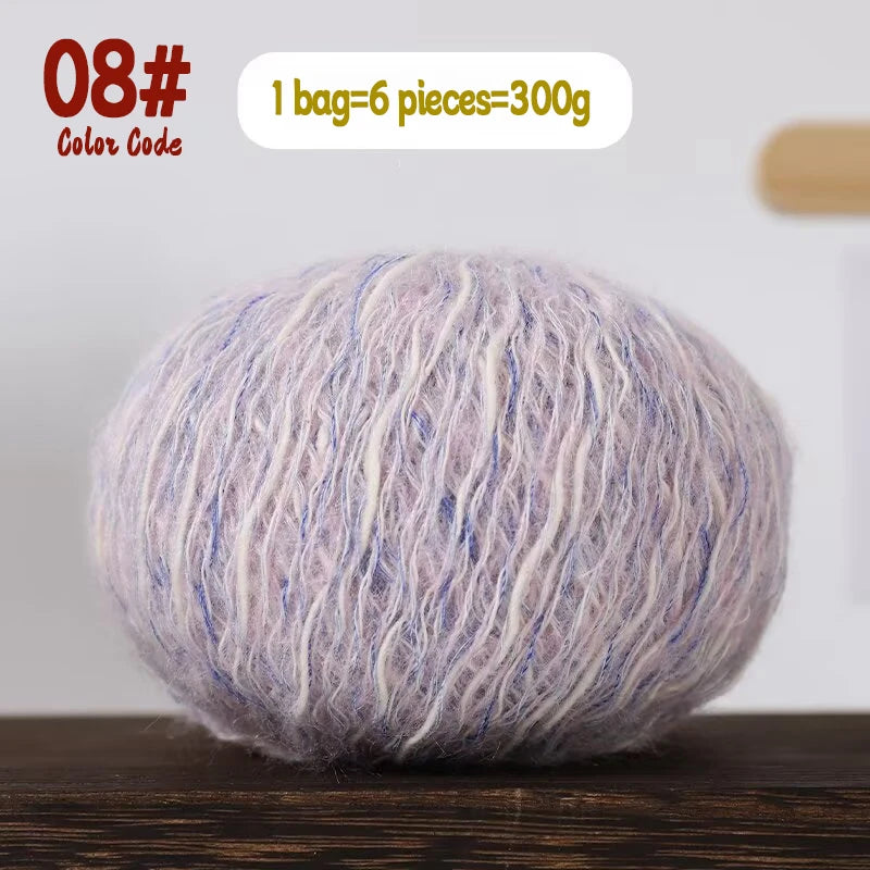 300g Eco-Friendly Bamboo Fiber Yarn for Hand Knitting and Crochet Fashion Projects, Thick and Thin Texture for Sweaters, Scarves, Hats, Shawls and More