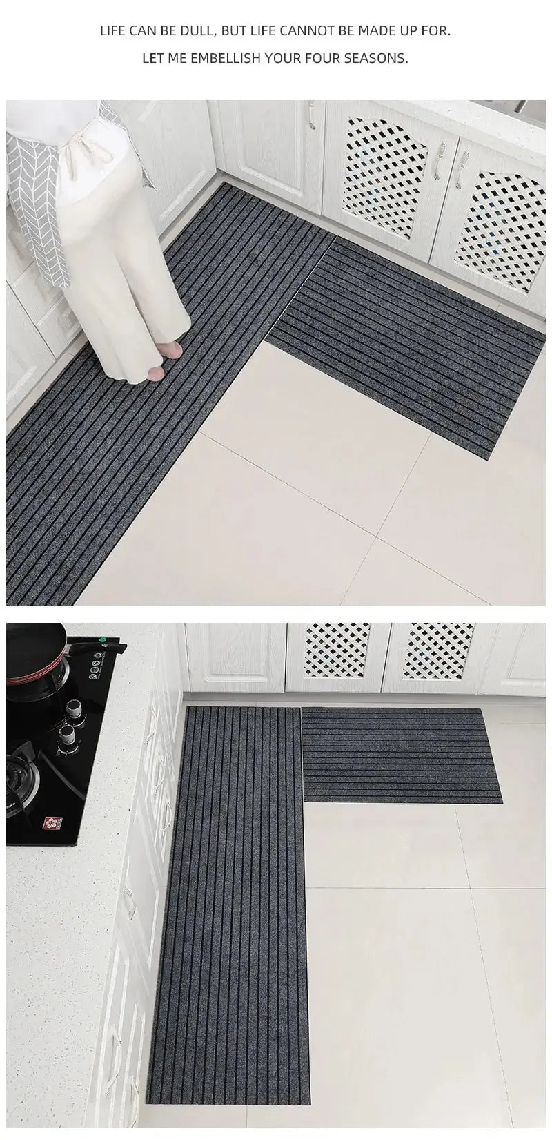 Alfombrilla cuadrada minimalista moderna: duradera, resistente a las manchas y la decoloración, base de goma antideslizante, lavable a máquina para interior y exterior