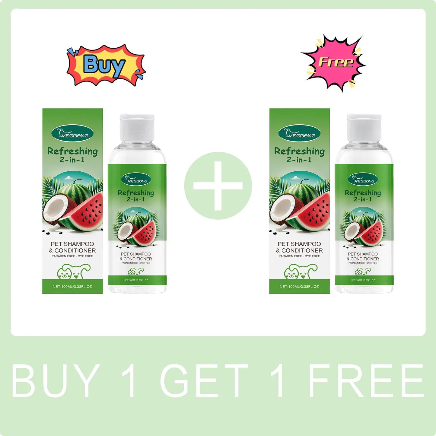 YEGBONG Refreshing 2-In-1 Pet Shampoo And Conditioner Itch Skin Moisturizing Dirt Odor Removal Conditioner Dog Shower Gel