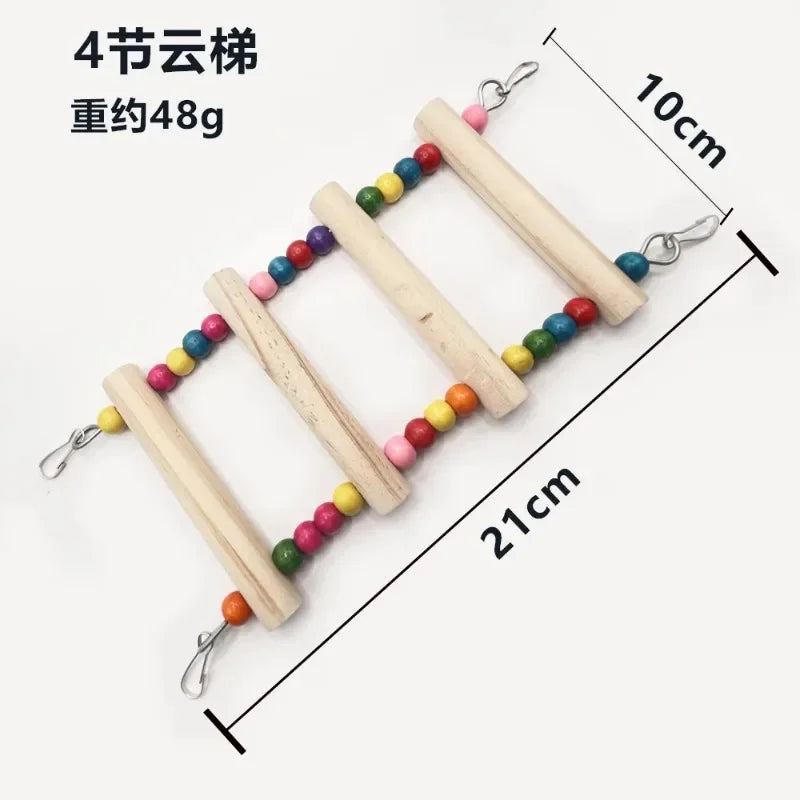 Bird Toy Set Rocking Chewing Training Combination Toy Bird Cage Parrot Hanging Hammock Parrot Cage Toy Ladder Pet Supplies