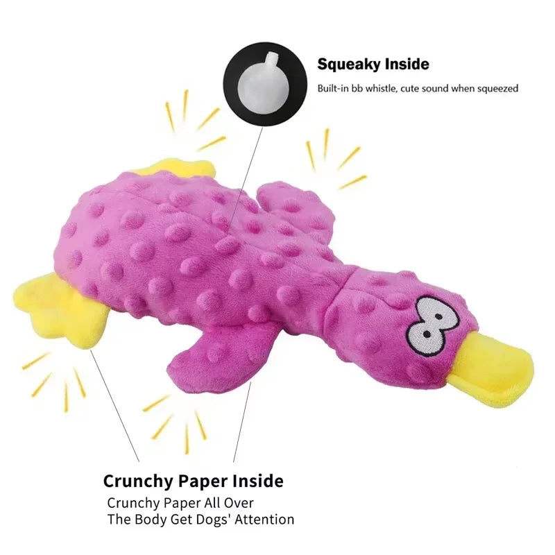 Duck Soft Plush Stuffed Raw Dog Toys for small Puppy dogs Interactive Squeaky Dog Bite Toy Sound Paper Chew Tooth Pet Supplier