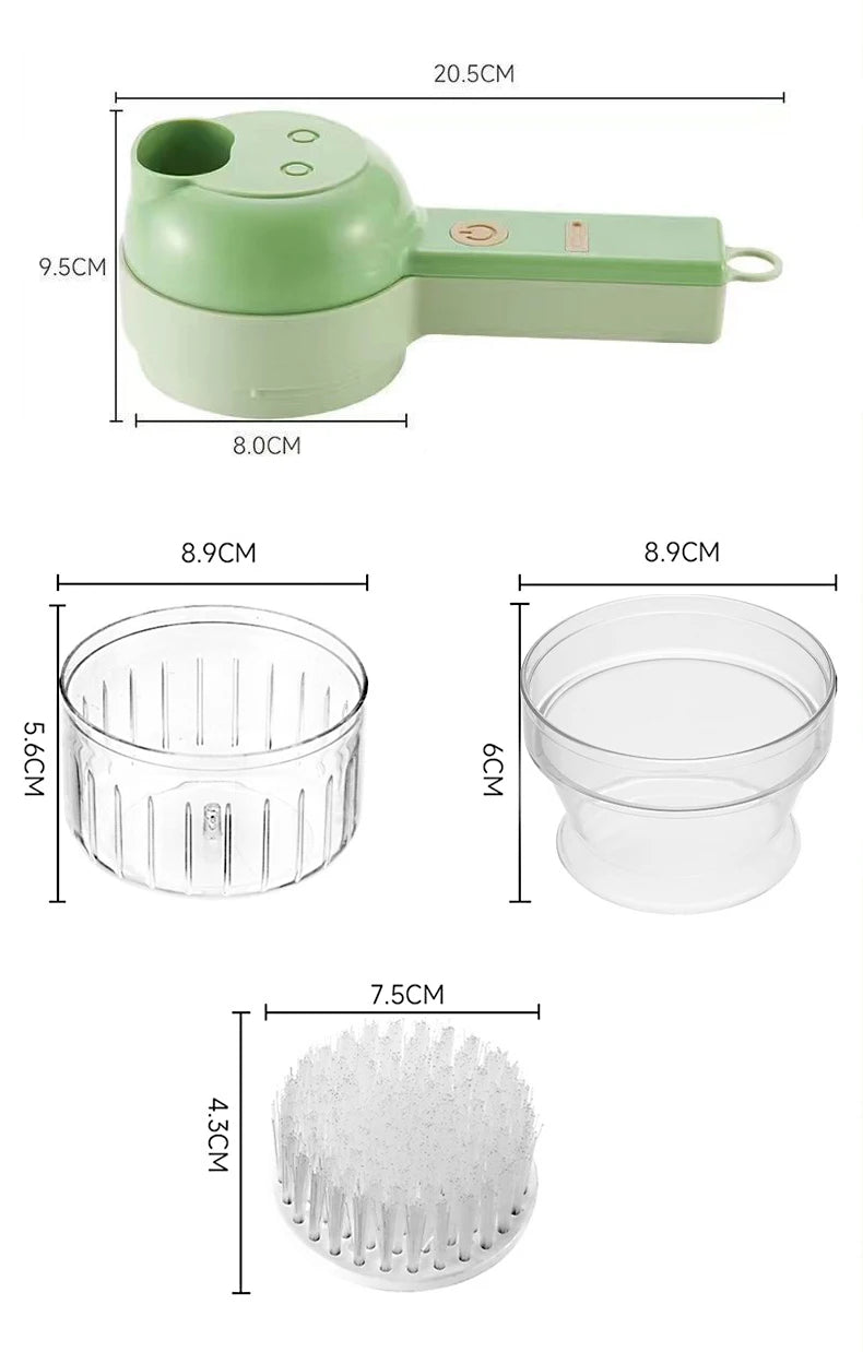 5 in 1 Electric Vegetable Cutter Set Portable Wireless Food Processor for Garlic Pepper Meat