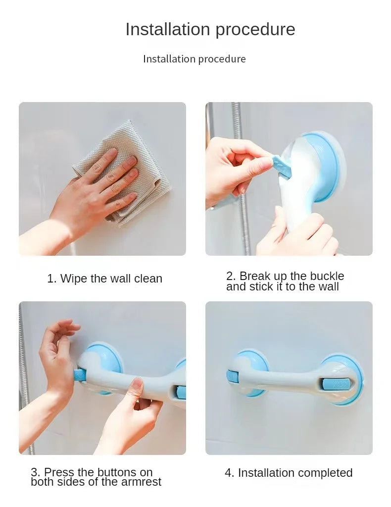 Bathroom Handrail to Prevent Falls Suction Cup Safety Handle for Tub and Shower