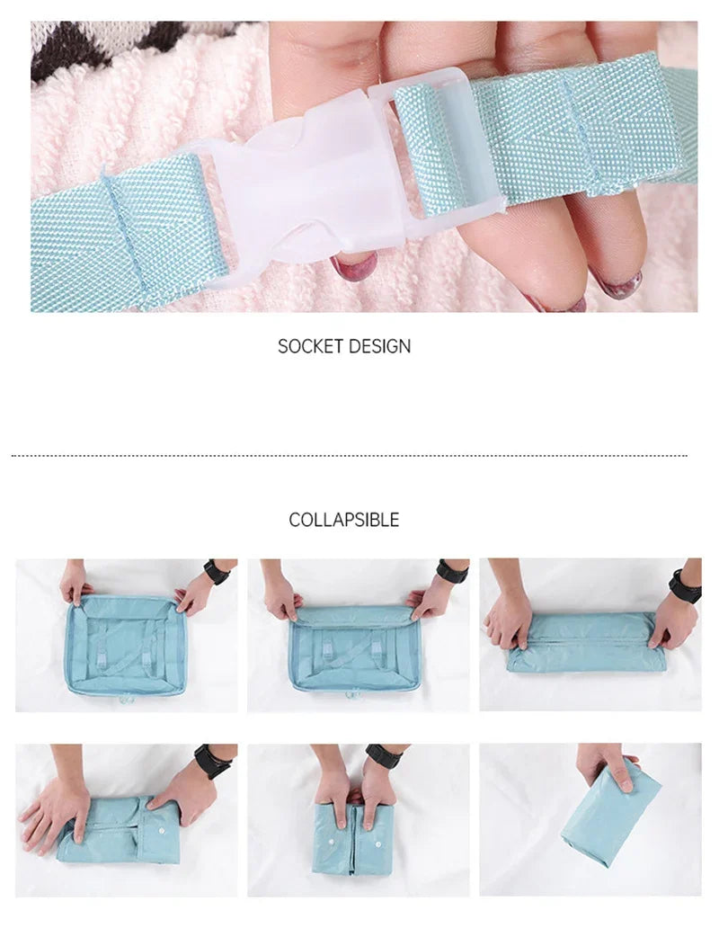 7Pcs Folding Travel Organizer Storage Bags Set for Clothes and Shoes