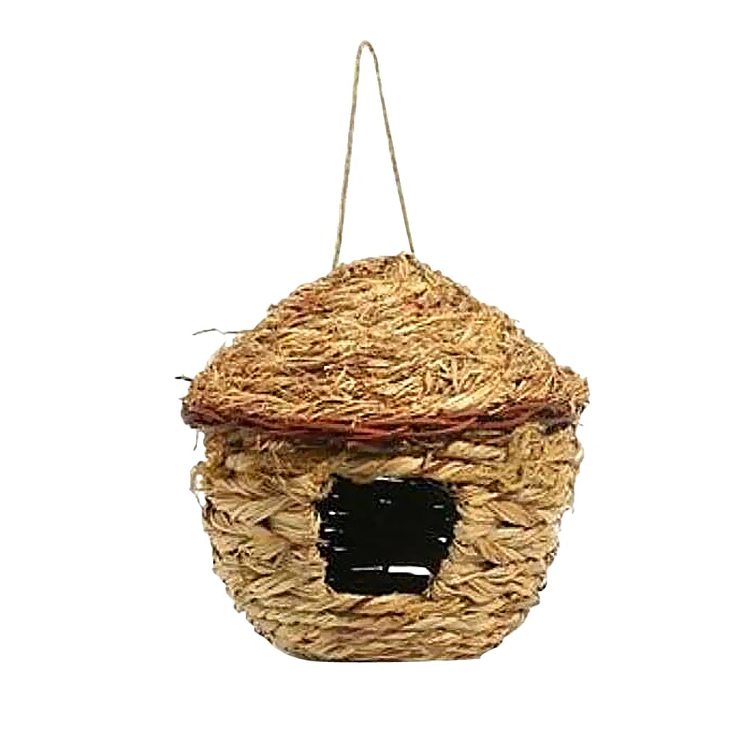 Handwoven Straw Bird Nest Parrot Hatching Breeding Grass Cave Garden Supply Grass Birds House Humming Bird Nest for Lawn Home