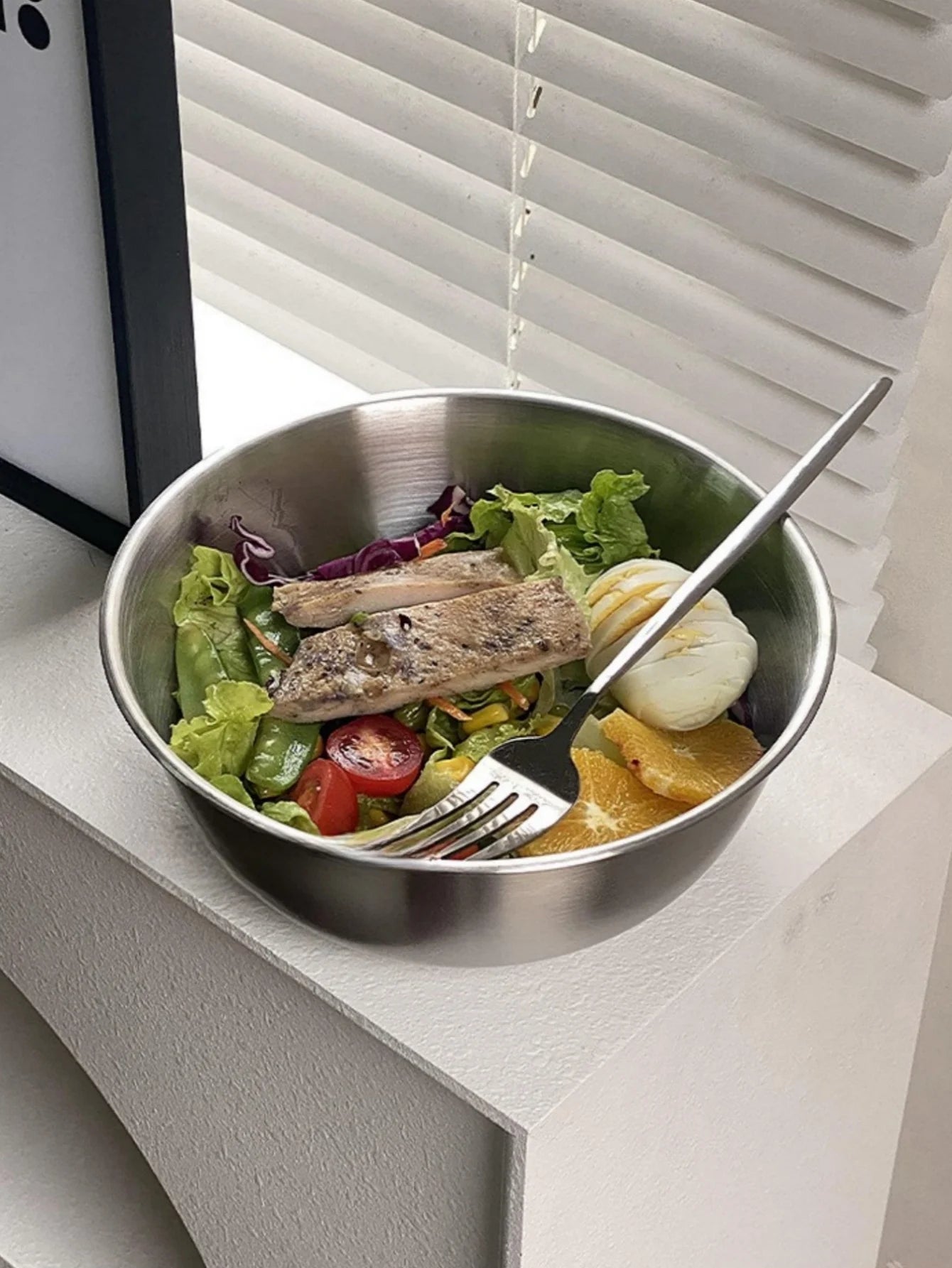 Stainless Steel Gold and Silver Salad and Noodle Bowl Elegant Kitchen Tableware Food Container