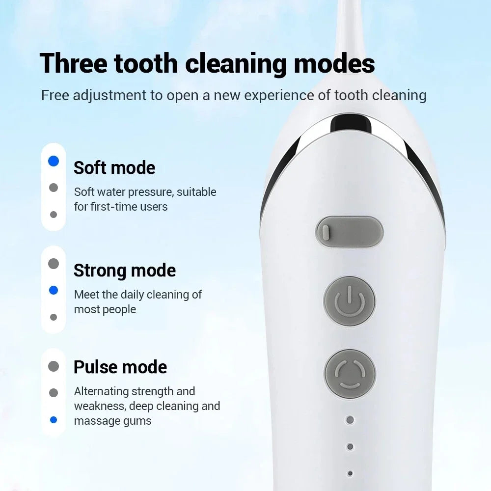 Electric Tooth Flosser High Pressure Jet USB Rechargeable Oral Irrigator with Whitening Technology