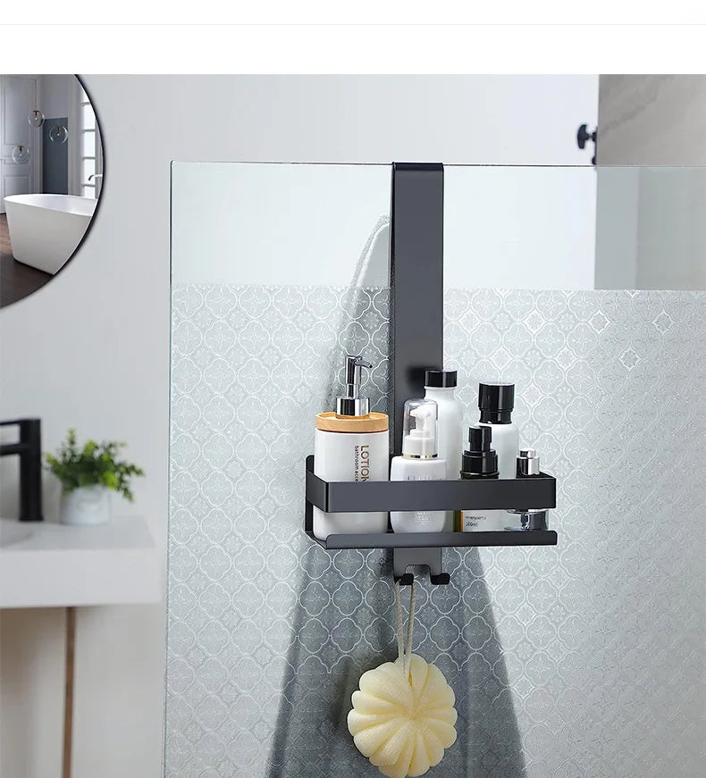 No Drill Movable Bathroom Shelf Steel Organizer for Shower and Storage Solution