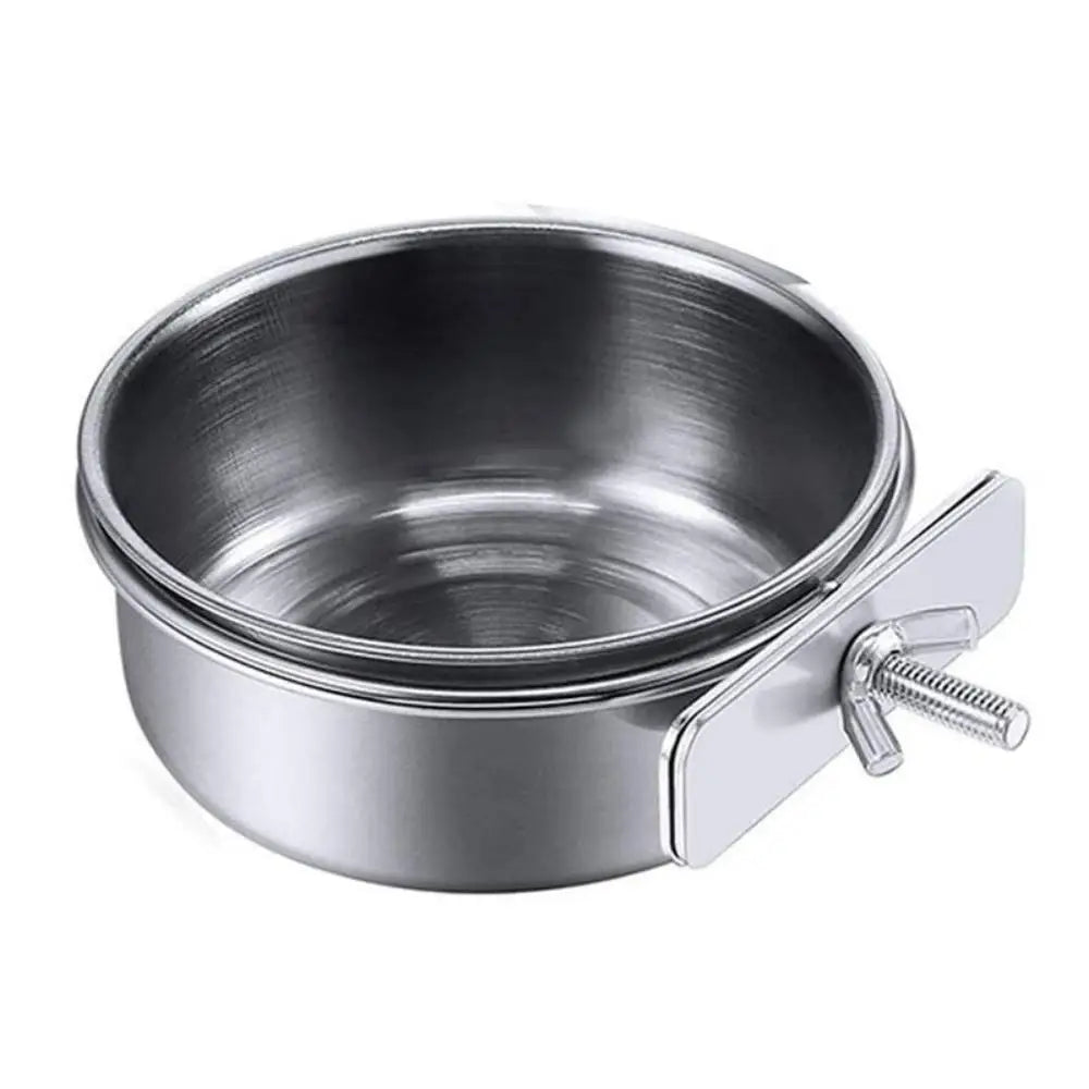 Stainless Steel Bird Bowls Safe Cage Hanging Feeder Bowl Parrot Rabbit Hamster Food Water Feeding Bowl Pet Cage Accessories