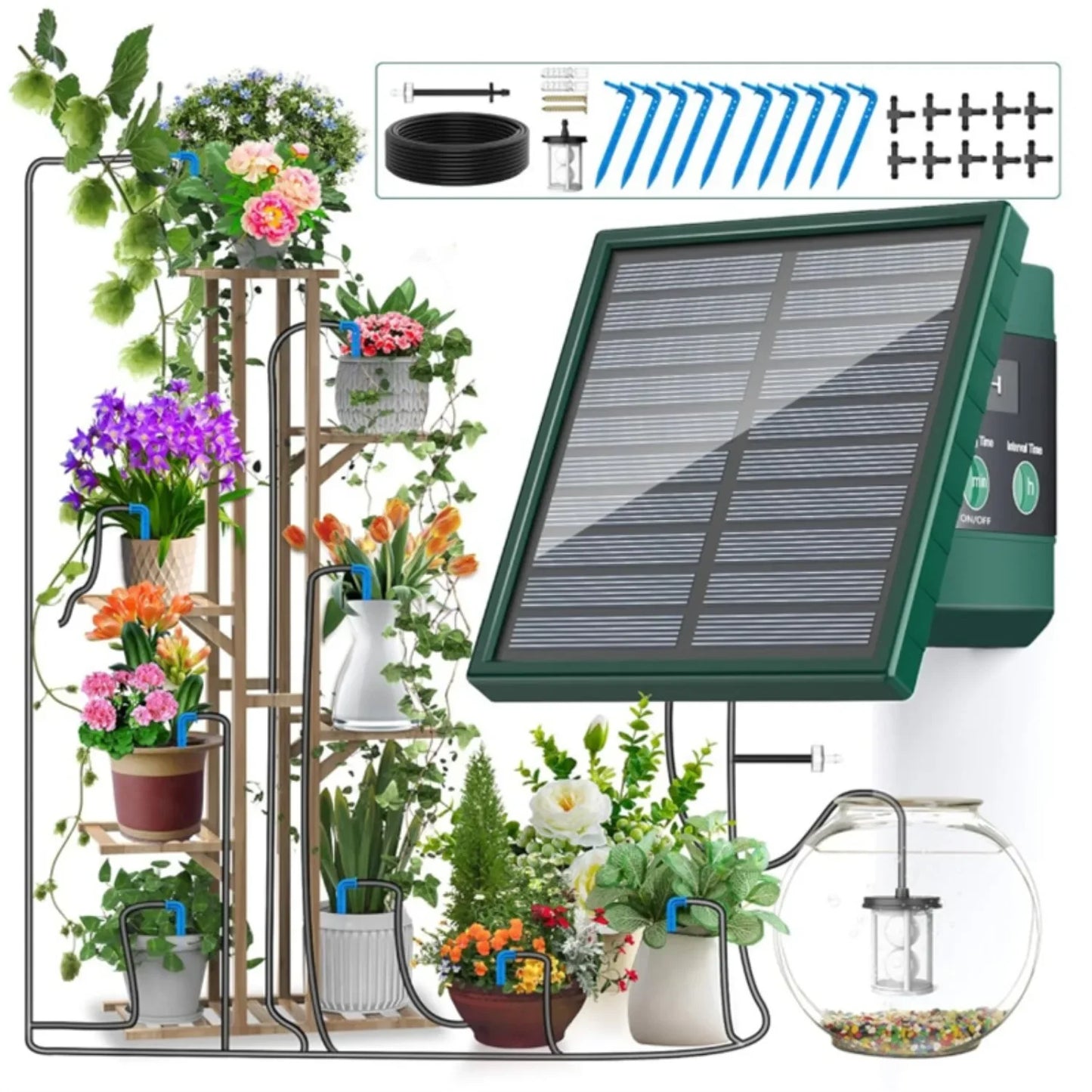 Solar Powered Automatic Drip Irrigation System for Garden Balcony Efficient DIY Watering Solution