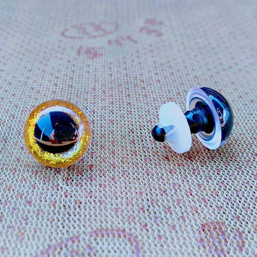 20pcs 3D Plastic Glitter Safety Eyes for Amigurumi DIY Mixed Sizes 10-22mm