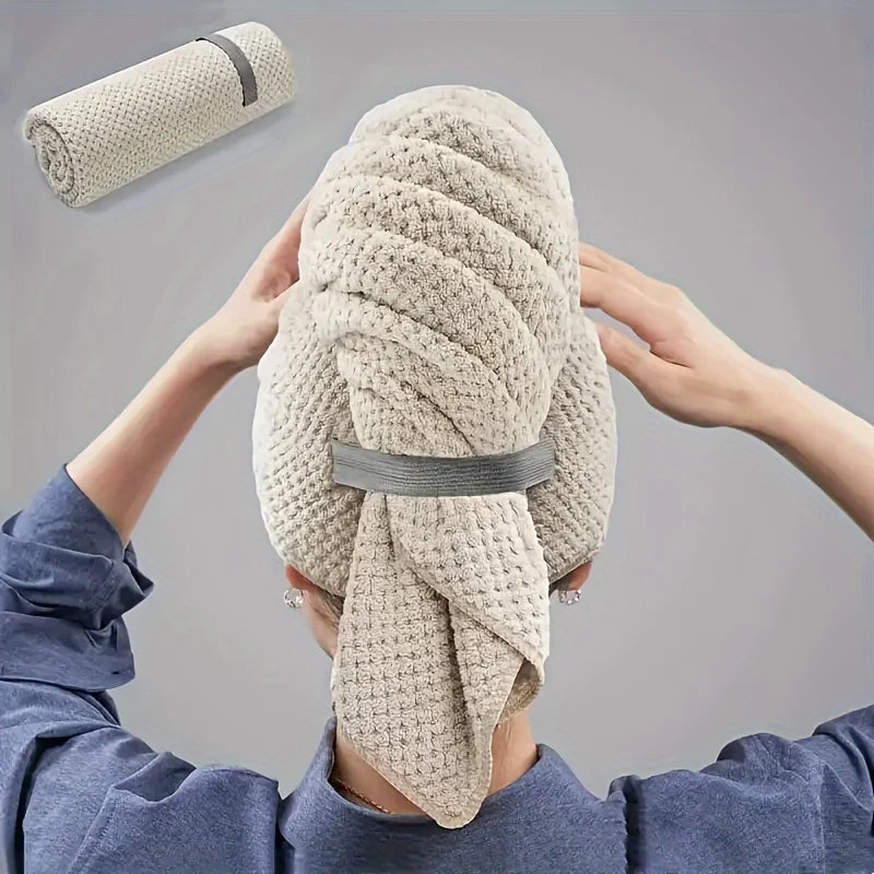 Large Solid Color Microfiber Hair Drying Towel Wrap Quick Dry