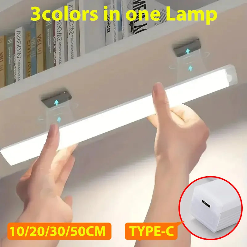 LED Motion Sensor Light Wireless Type C Rechargeable Night Lamp for Kitchen Cabinet and Wardrobe