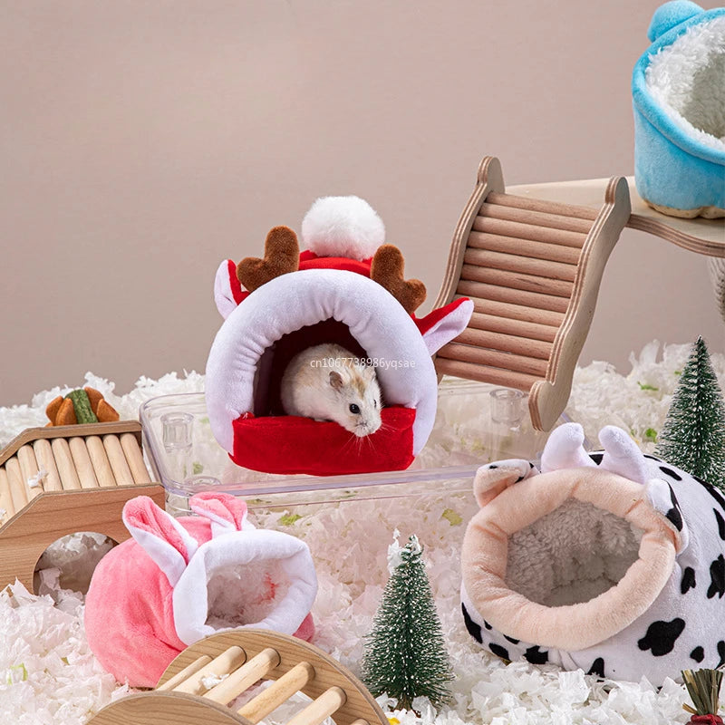 Hamster Beds Hamster Hideout for Guinea Pig Accessories Hamster Cage Rodents Hammock Rabbit Bed House Supplies צעצועים לאוגר