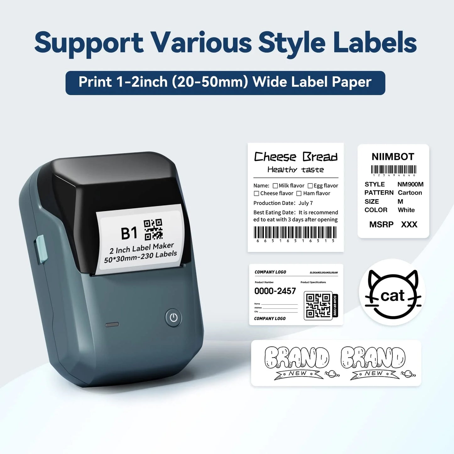 Niimbot B21 B1 Wireless Thermal Label Printer with Self-Adhesive Labels and 5 Roll Set for Efficient Organization