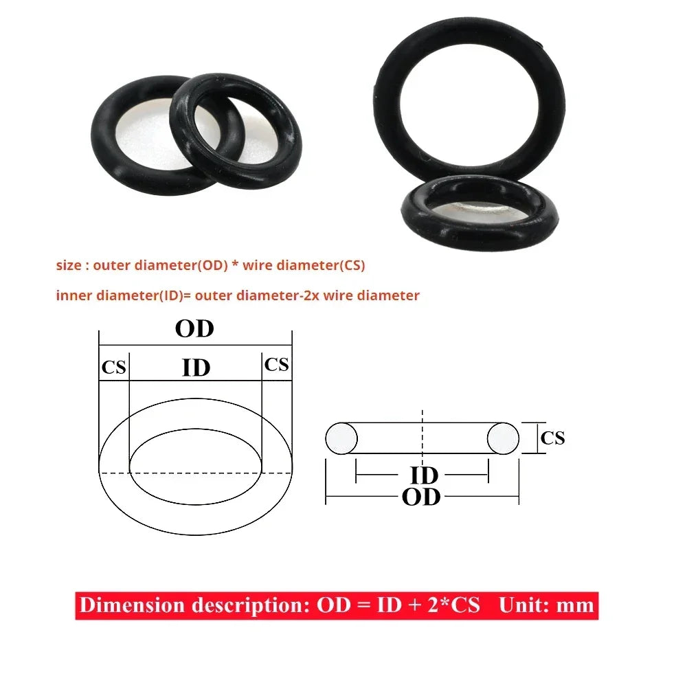 CS1-4 NBR Black O Ring Silicone Rubber Gaskets High Temperature Corrosion Resistant Oil Seal O-Rings for Plumbing and Automotive Applications