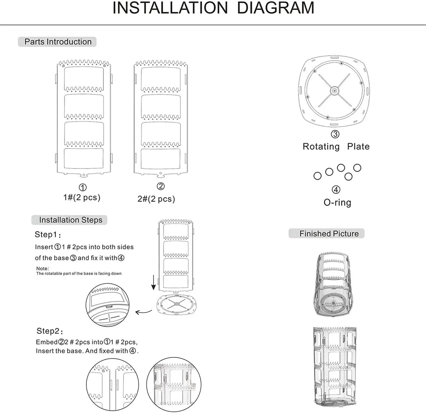 360 Degree Rotating Jewelry Storage Box Earring Organizer 2023