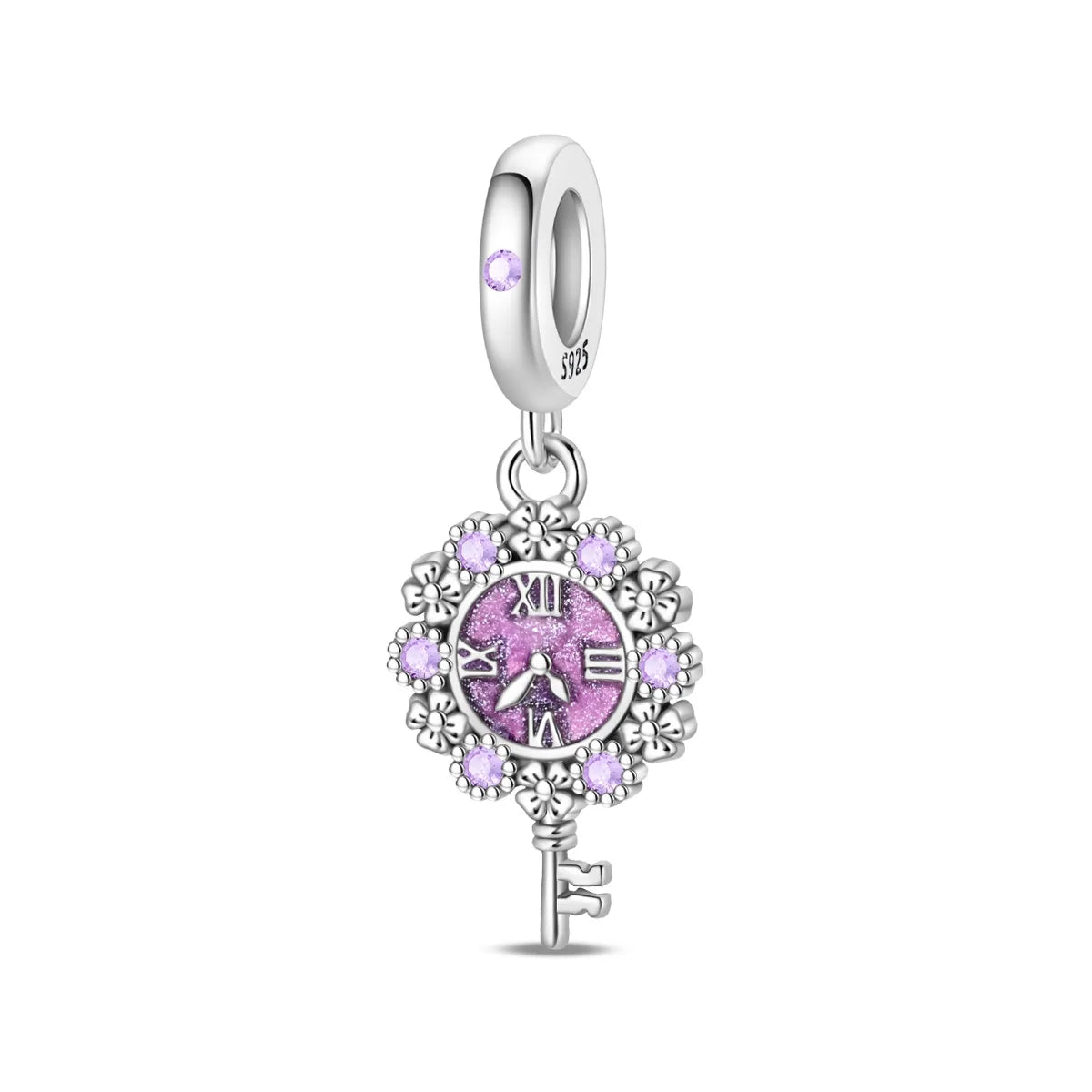 Authentic 925 Sterling Silver Charm Sparkling Star Moon Sun Pendant Jewelry Gift