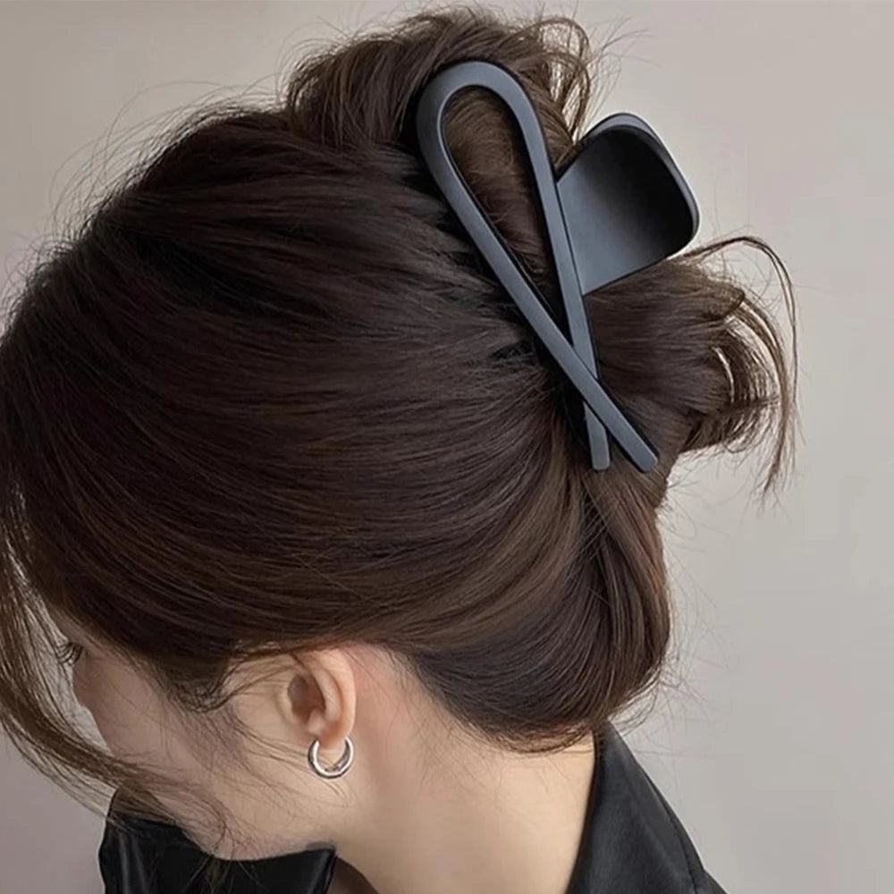 Korean Large Hair Claws Crabs Matte Bow Clips for Women Girls
