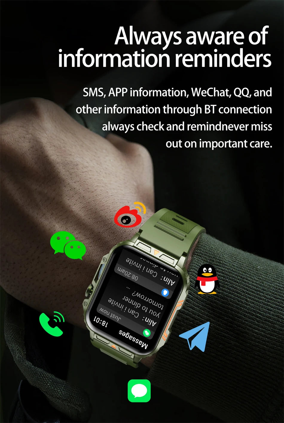 Military Outdoor GPS Sports Smart Watch Men 1.95 Inch Bluetooth Call Heart Rate Blood Oxygen for Android IOS
