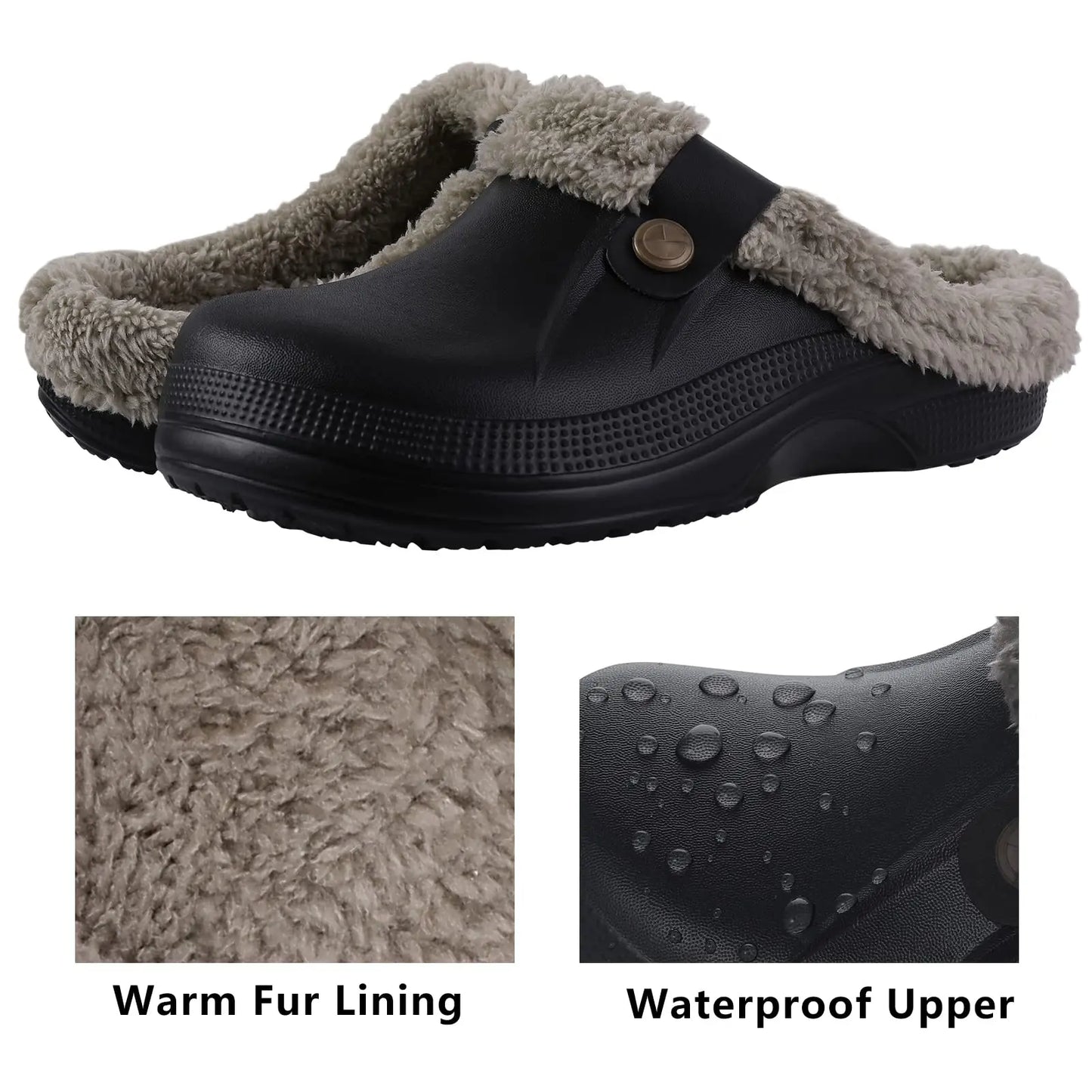 Comwarm New Fuzzy House Slippers For Women Men Winter Clogs