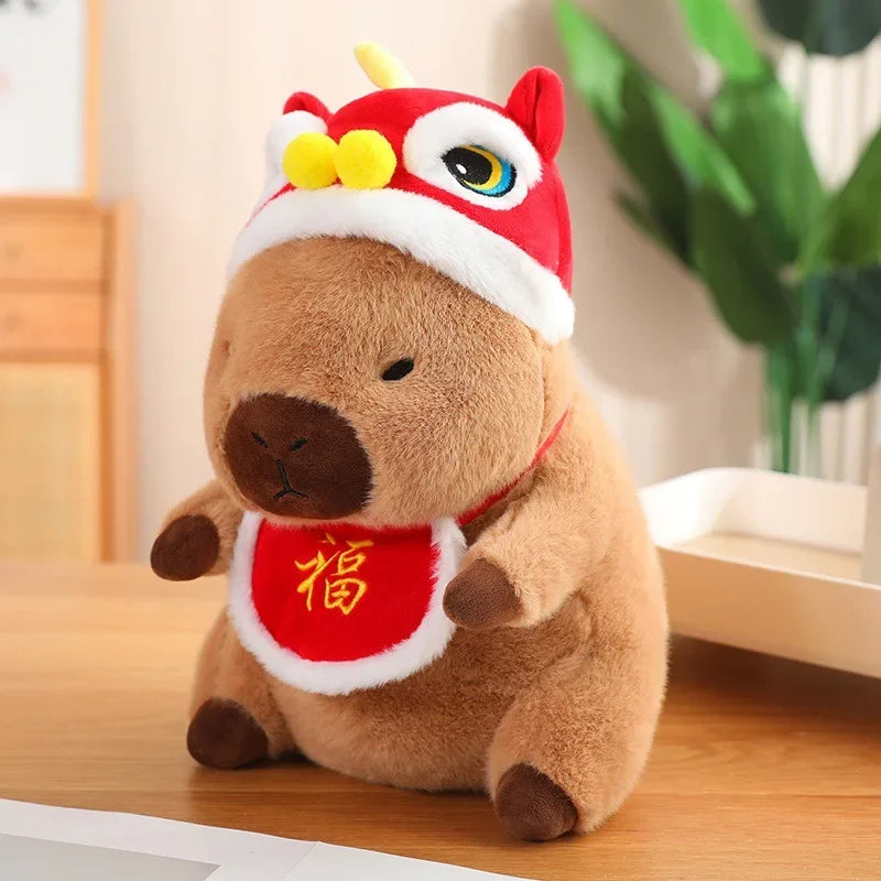 Christmas Capybara Plush Doll Soft Pillow Toy for Kids