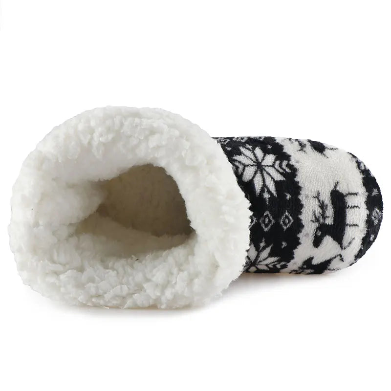 Winter Socks Shoes Woman Christmas Elk Slippers Warm Plush