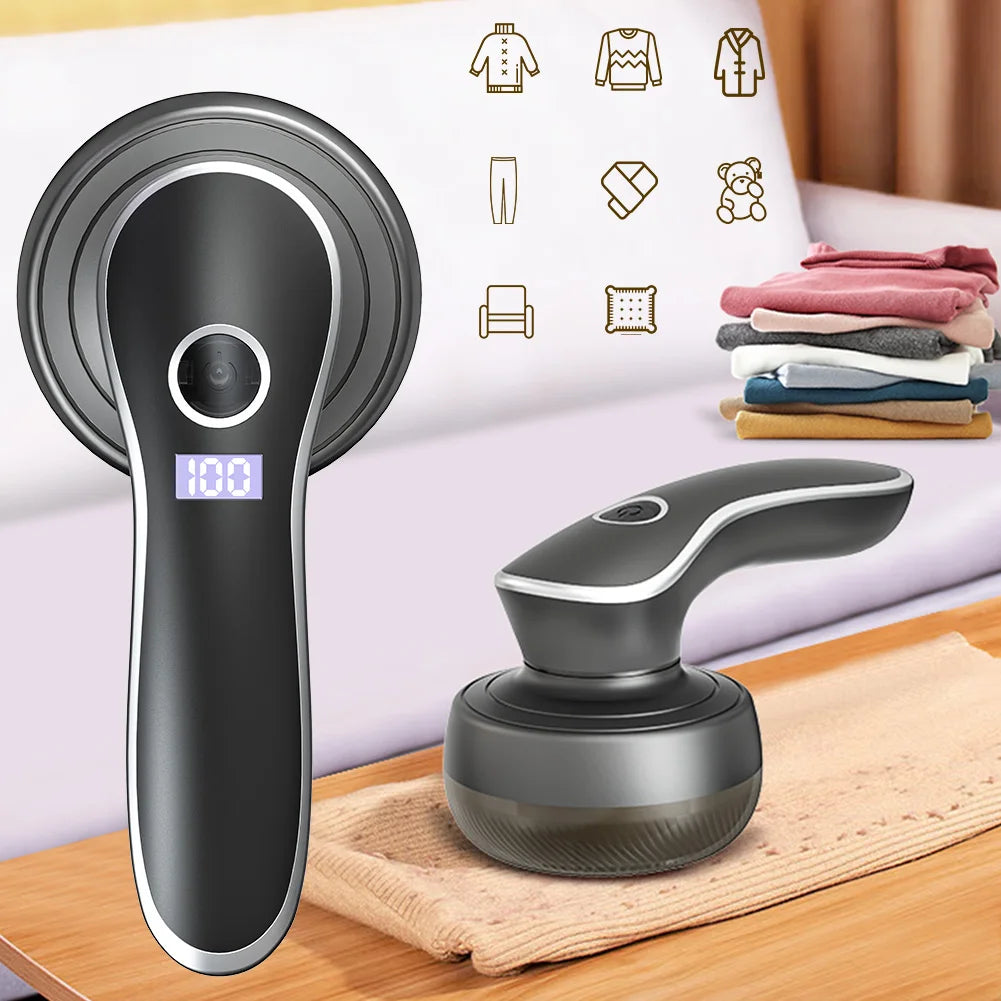 Electric Digital Display Lint Remover Rechargeable Fabric Shaver Portable for Clothes and Hair Balls