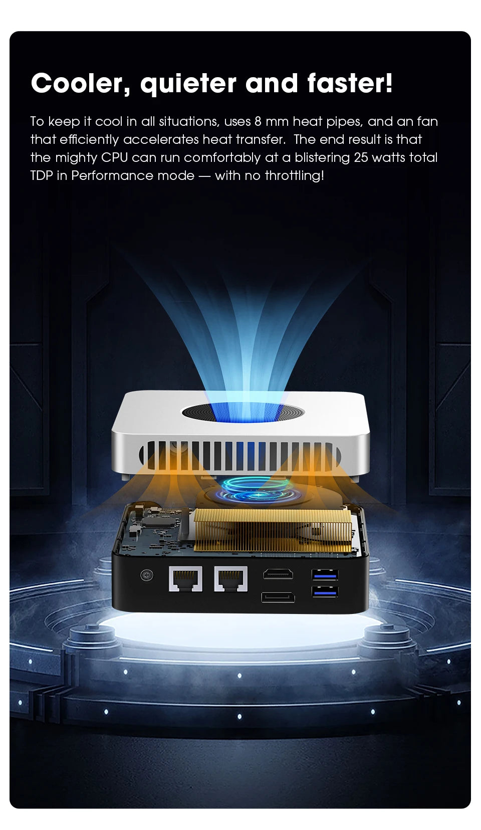 CHUWI LarkBox X Mini PC 12GB RAM 512GB SSD Intel N100 Game PC UHD Graphics WiFi 6 Desktop