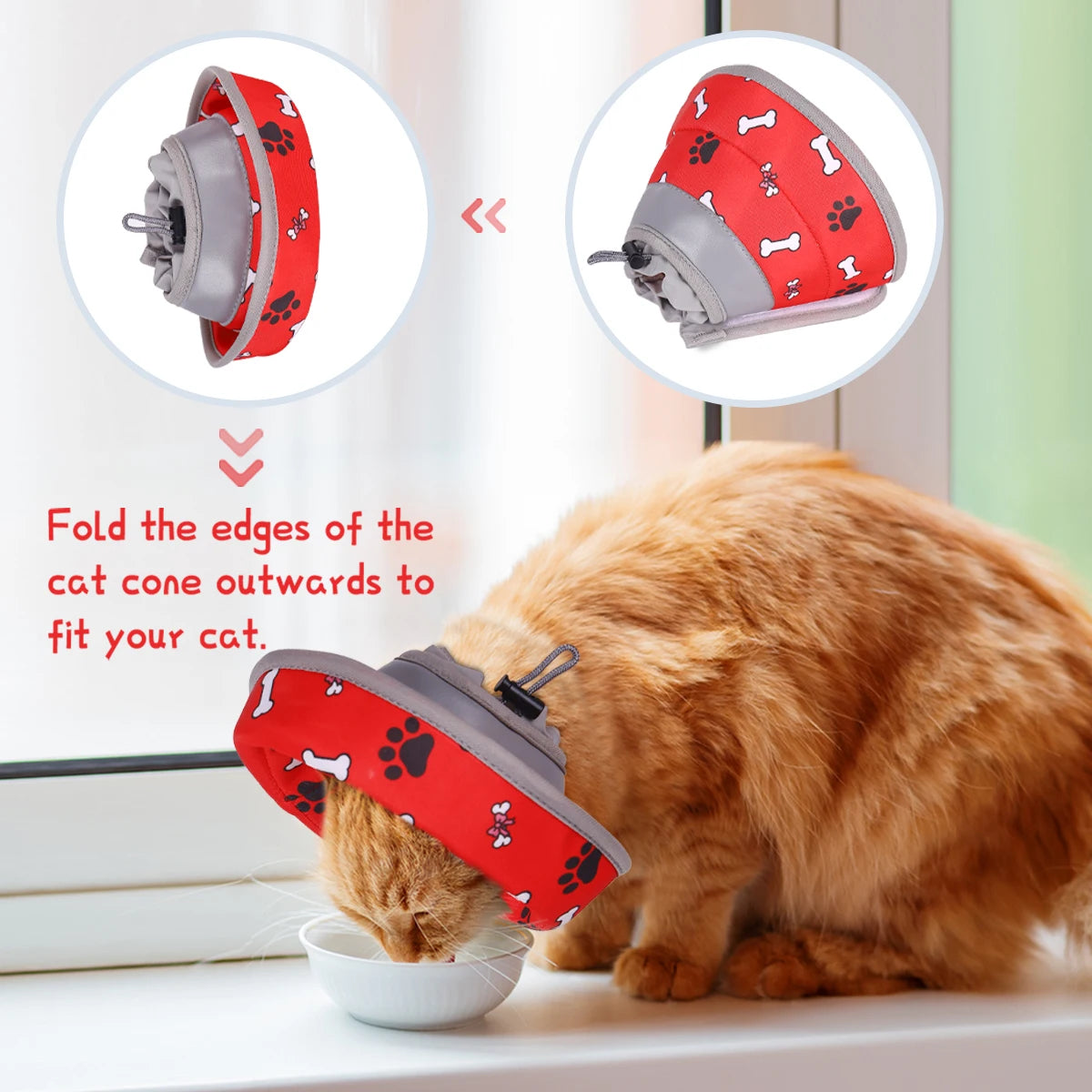 1pc Soft Cat Recovery Collar,Protective Adjustable Pet Cone Collar for After Surgery,Comfortable Lightweight Elizabethan Collar