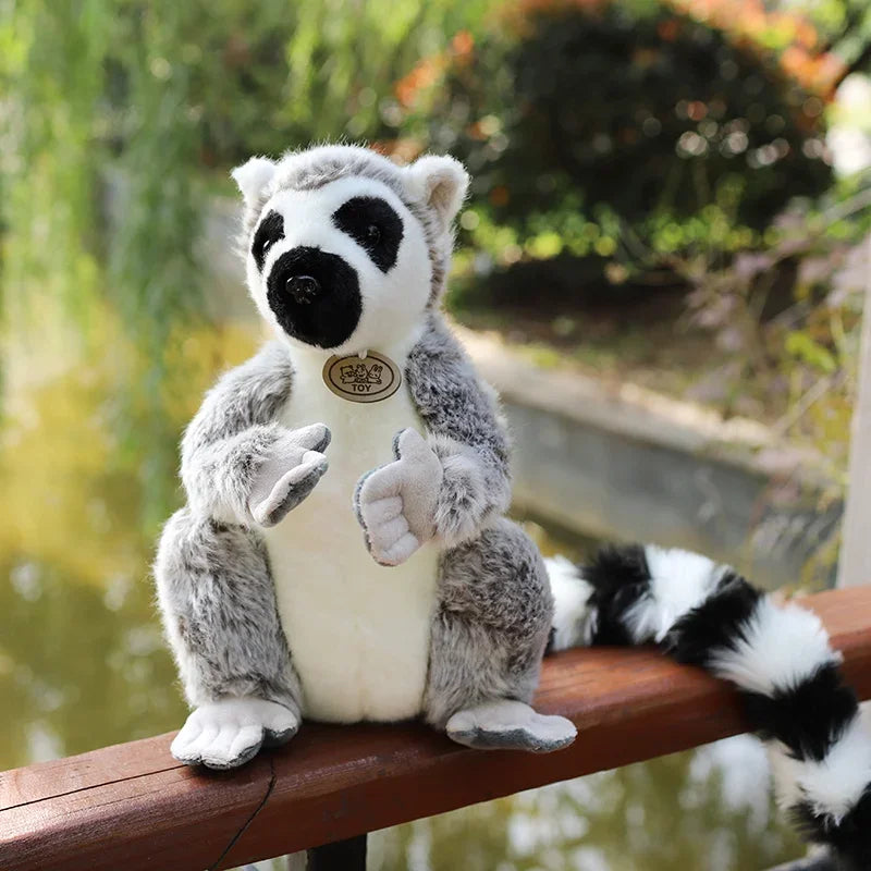 28cm Wild Lemur Plush Stuffed Animal Toy with Short and Long Arms for Kids and Adults