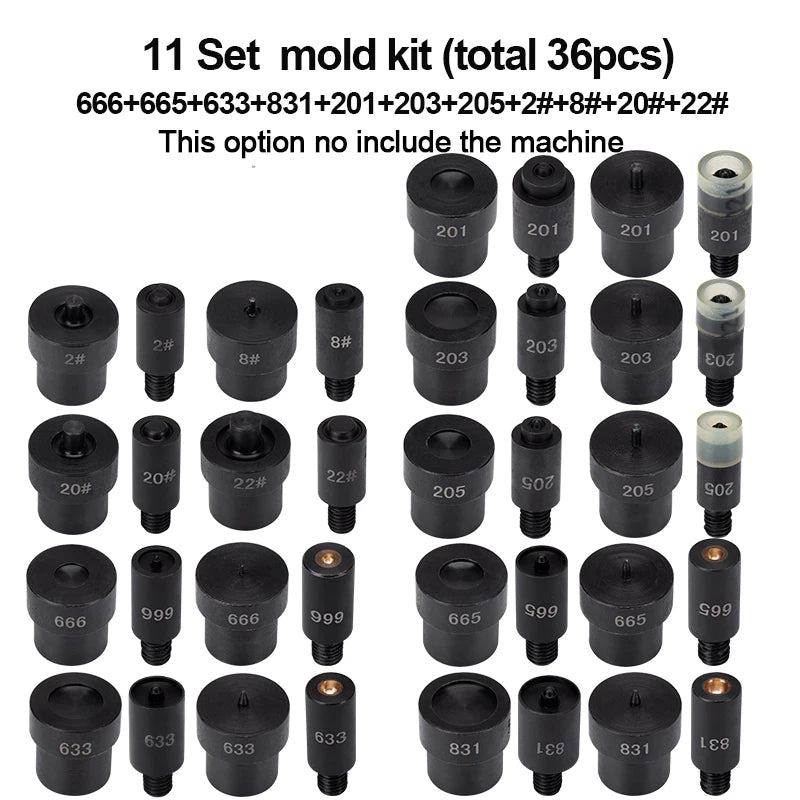 WUTA Manual Button Installation Tool for DIY Crafts Mute Punching Mushroom Rivets and Eyelets Hand Pressing Tool