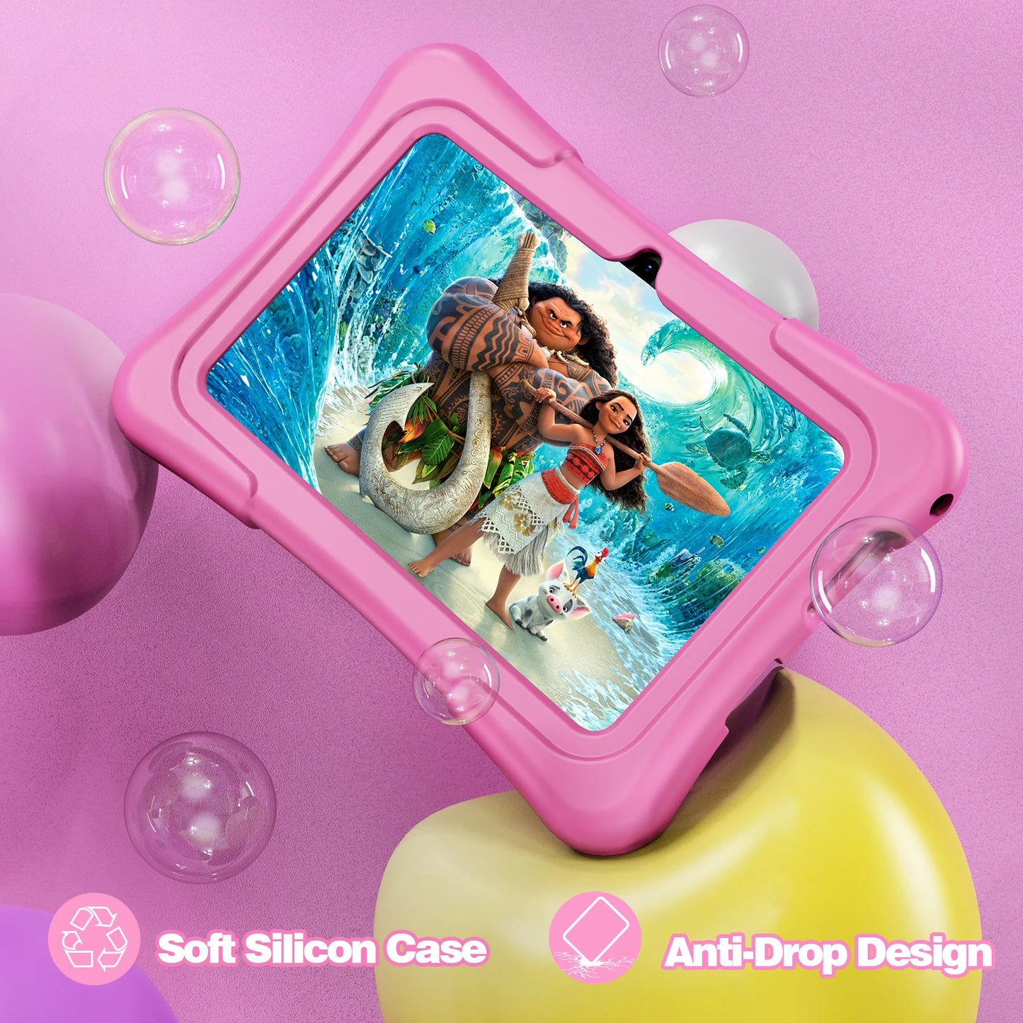 Tableta PRITOM para niños, 7 pulgadas, Android 11, 32 GB, WiFi, Bluetooth, cámara dual, software educativo instalado con estuche de prueba