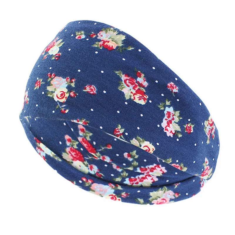 Headbands For Women Solid Color Elastic Wide Turban Headwrap Yoga Makeup Hair Accessories