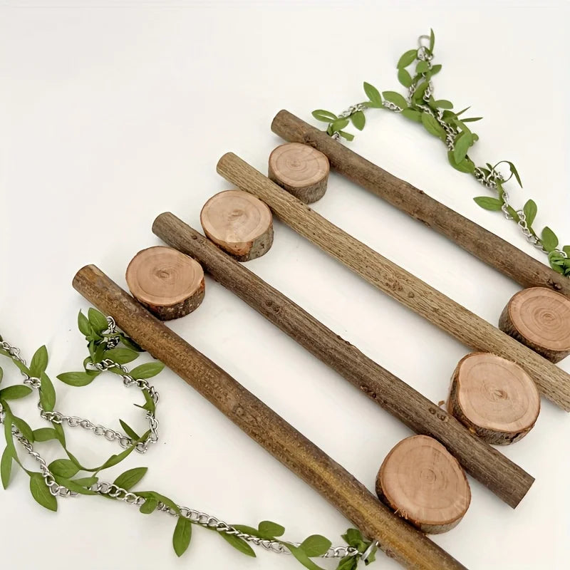 Natural Branch Bird Swing Parrot Toys Climbing Boardwalk Bird Toys Perched Bird Cage Accessories Swing Toy