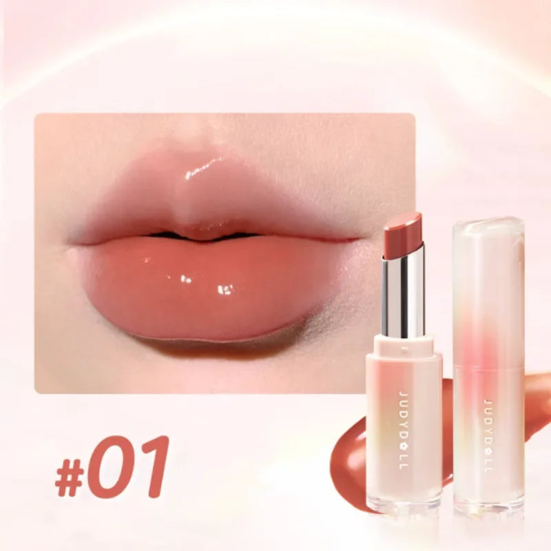 Judydoll Water Gloss Mirror Lipstick Crystal Jelly Lip Gloss Moisturizing Long Lasting Nude Lip Tint Makeup