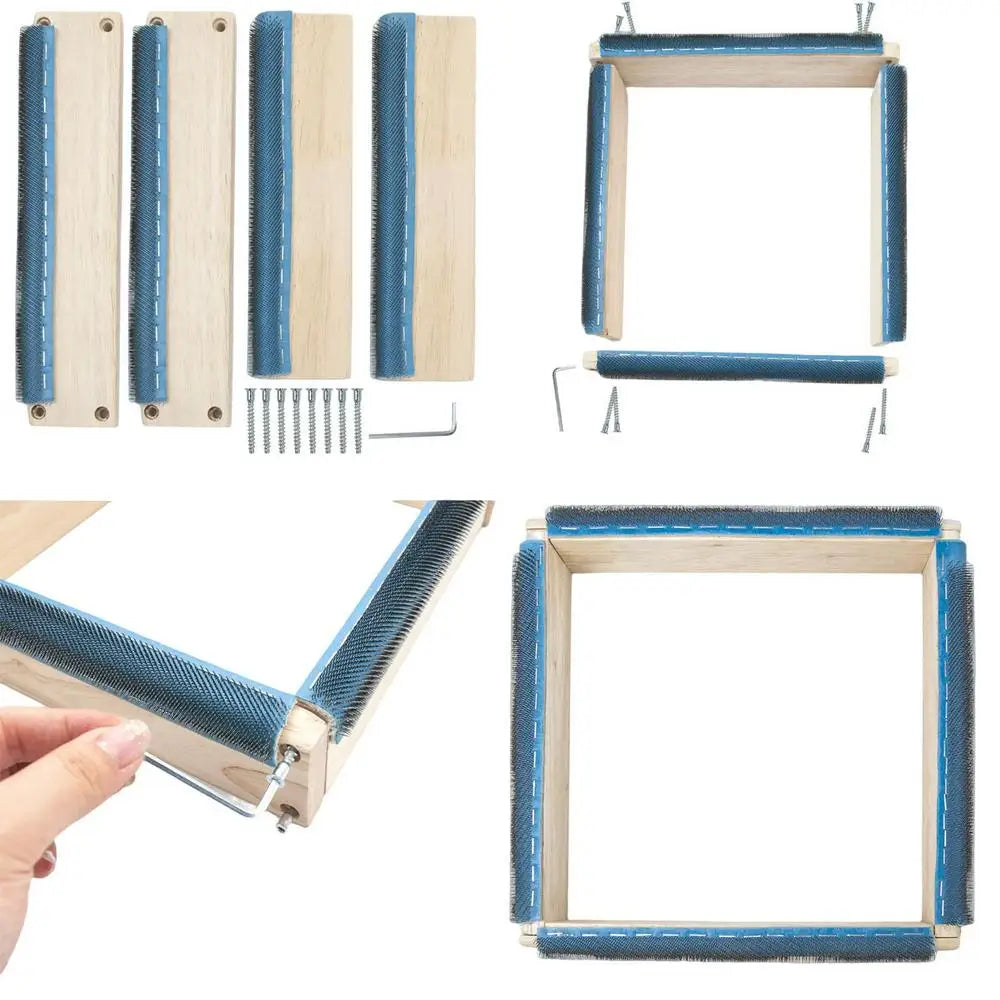 Square Wooden Embroidery Hoop Gripper Strips for Punch Needle Frame Sewing Quilting and DIY Projects