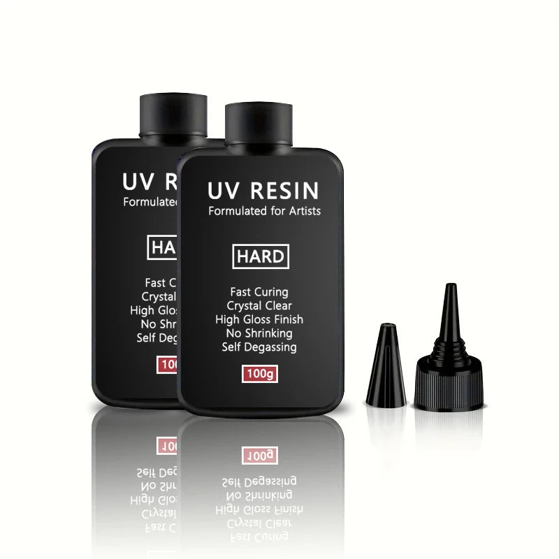 Crystal Clear Hard UV Resin Upgraded Formula Fast Curing Transparent Resin for Jewelry Making and Crafts