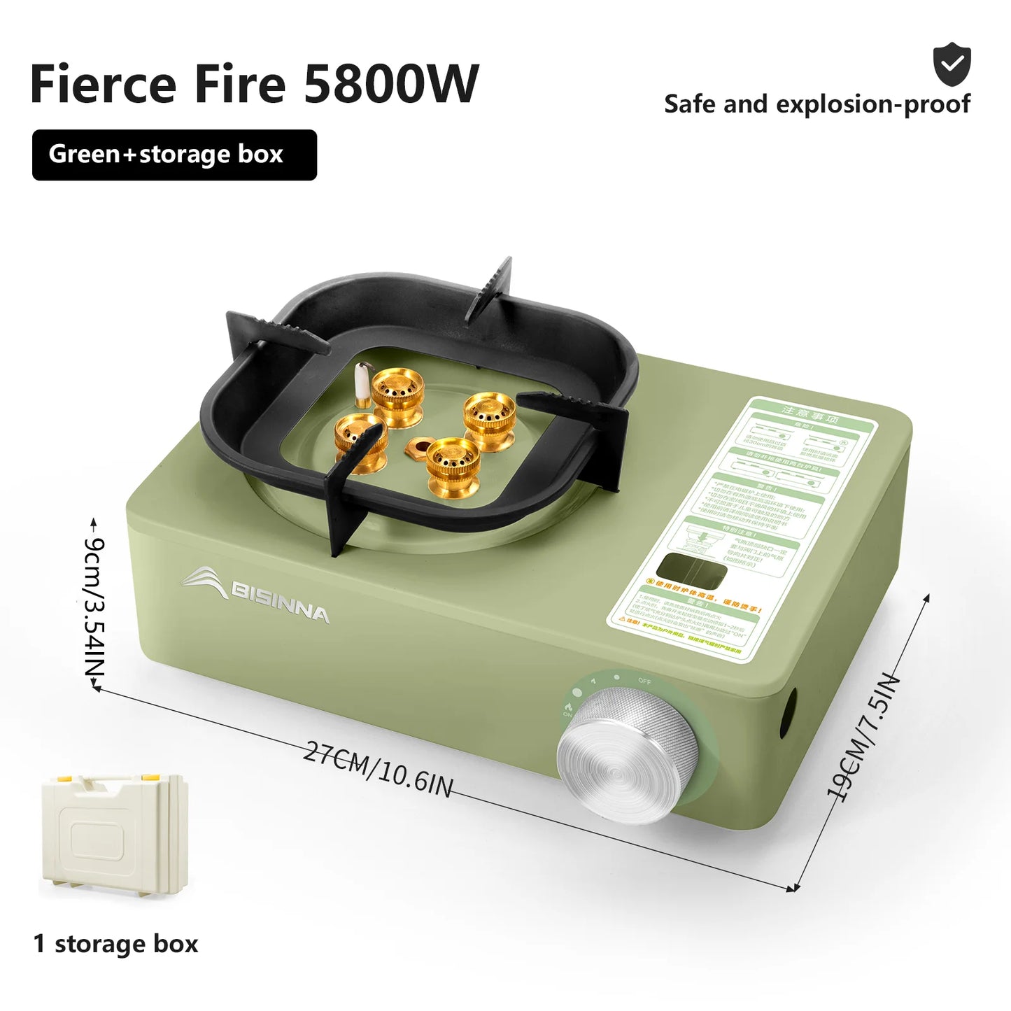 BISINNA Camping Gas Stove 5800W Portable Burner for Outdoor Trekking