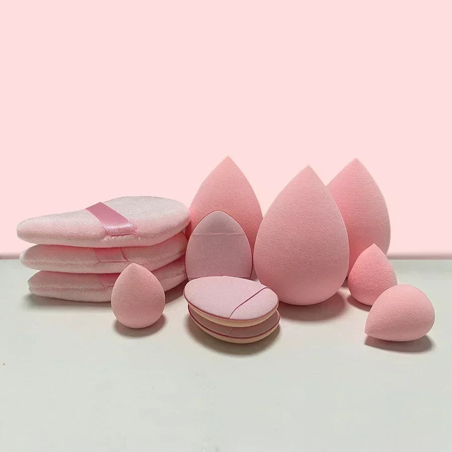 12/14Pcs Makeup Sponge Blender Beauty Egg Set with Storage Bottle