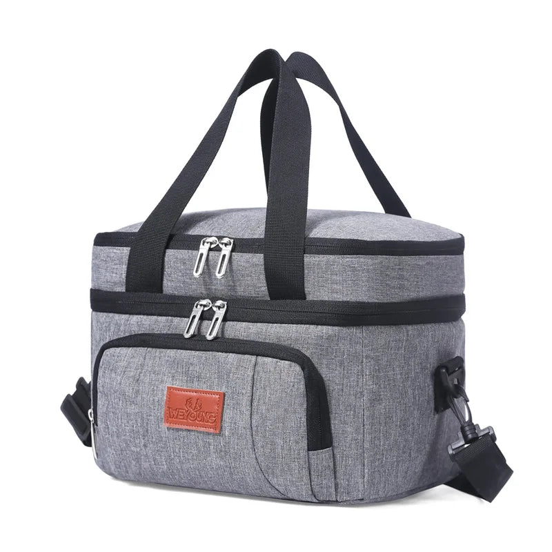 Multifunctional Double Layers Tote Cooler Lunch Bag β Large Capacity for Travel and Picnic