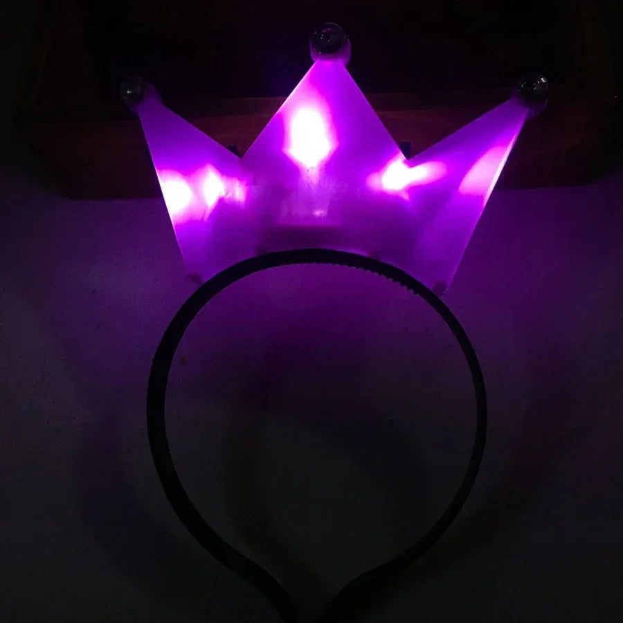 LED Princess Crown Headbands 6/12pcs Light Up Tiaras for Weddings and Parties Flashing Hair Hoops