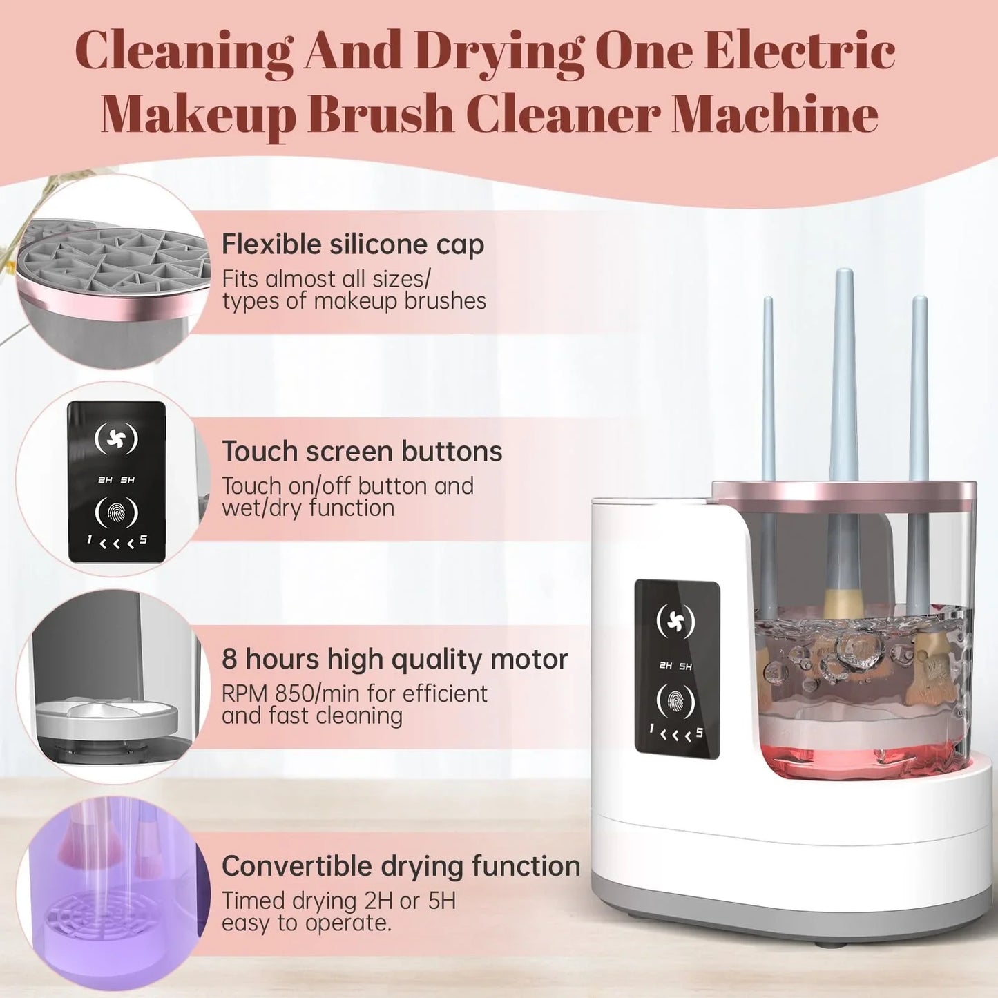 3 In 1 Electric Makeup Brush Cleaner With Brush Dryer