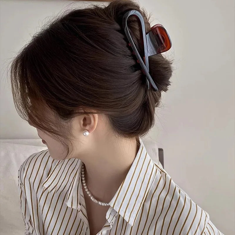 Korean Large Hair Claws Crabs Matte Bow Clips for Women Girls