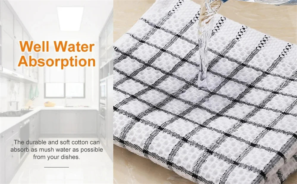 Olanly 100 Percent Cotton Kitchen Towel Super Absorbent Dishcloths for Home Cleaning and Washing Dishes